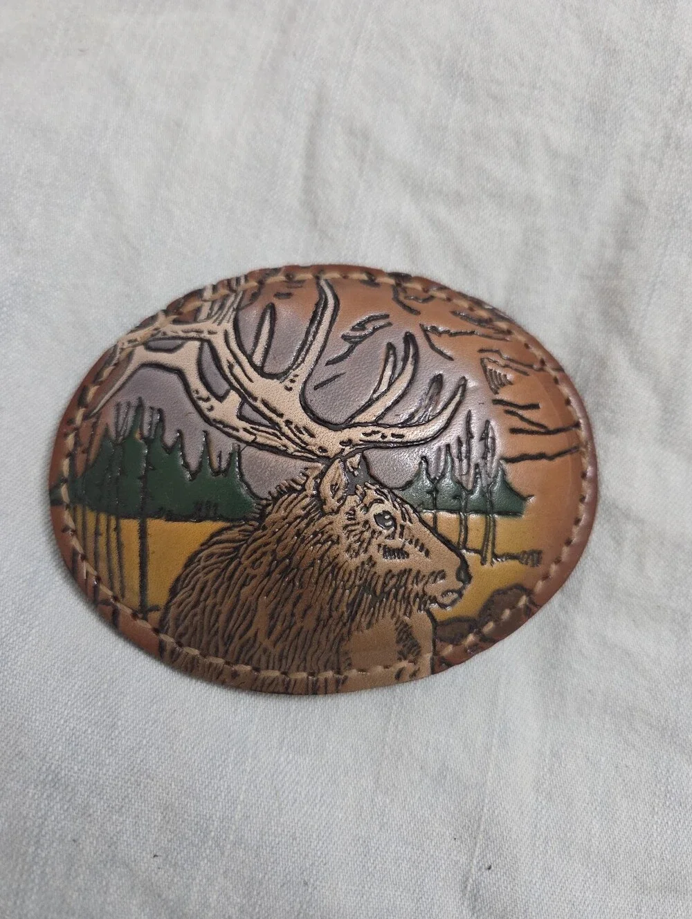 3 Vintage 1970s Leather Belt Buckles